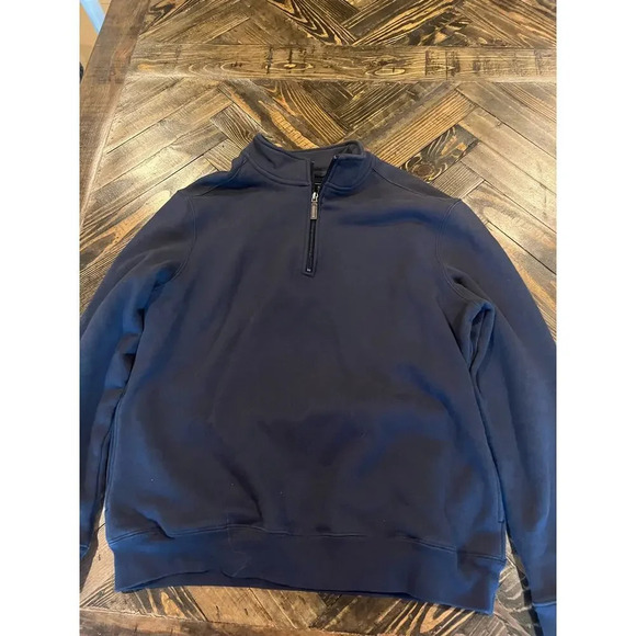 Jachs New York Men Large Blue Zip up Pullover Academia Gorp Core Preppy Grandpa - Picture 1 of 13
